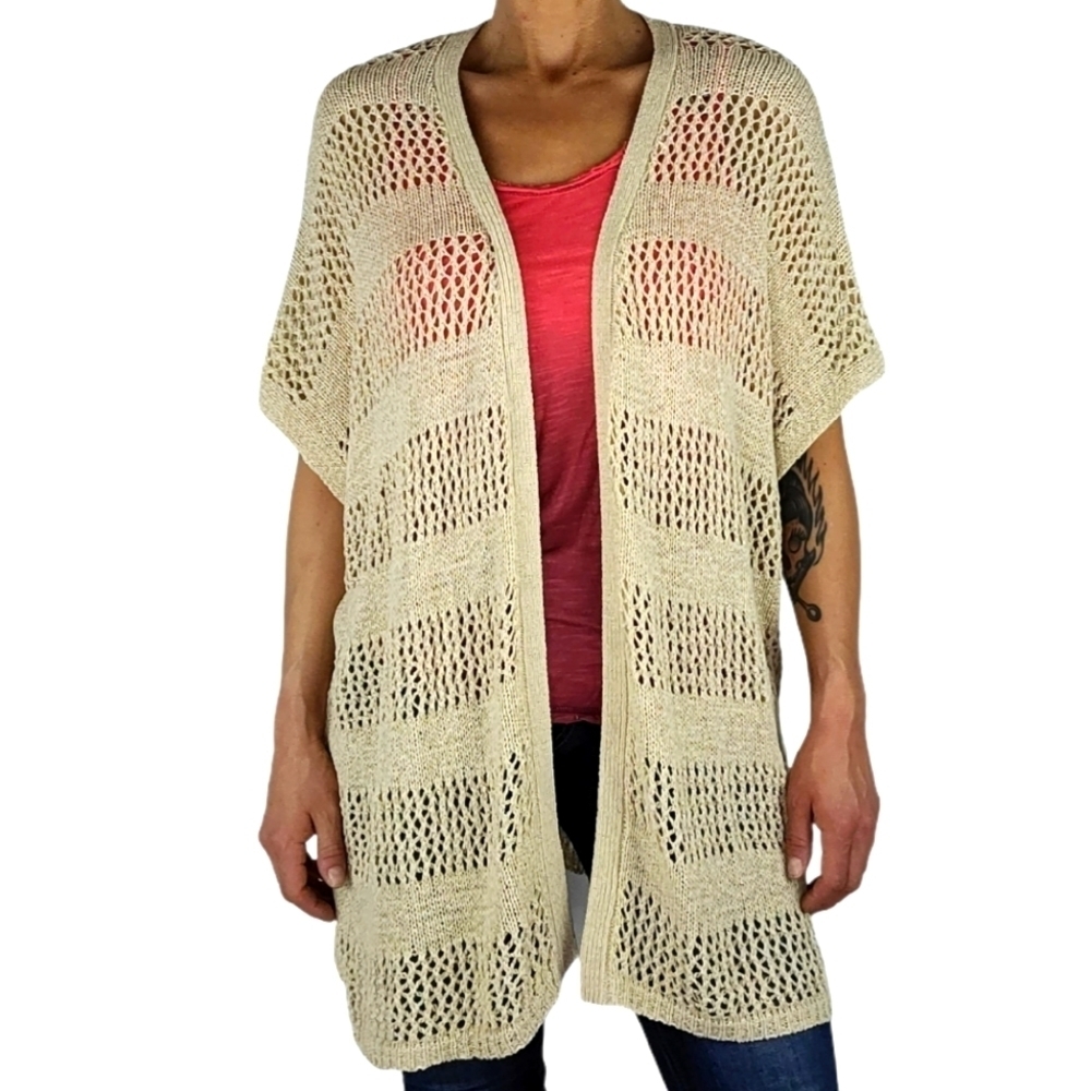 Guess Knit Open Cardigan Size X Small Creme